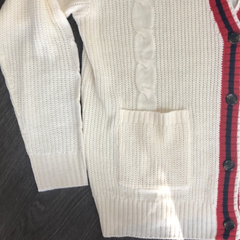 Classic U.S. polo assn. unisex Striped Cable Knit Cardigan size large - Picture 8 of 10